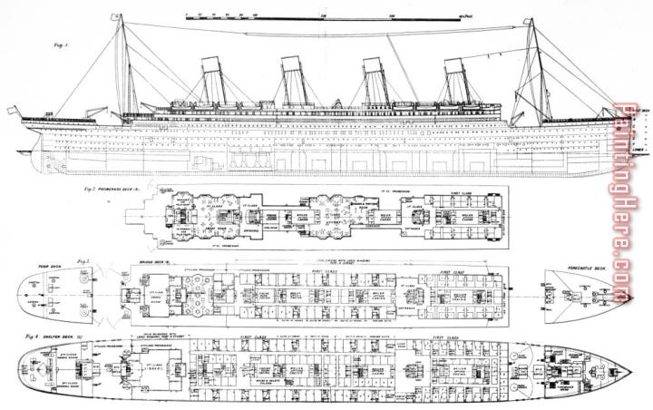 English School Inquiry Into The Loss Of The Titanic Cross Sections Of The Ship